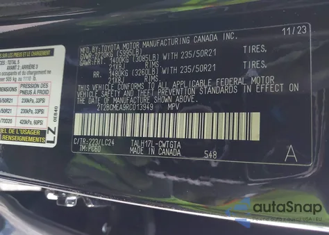 2024 Lexus Rx 500H F Sport Performance z USA, uszkodzony, nr VIN 2T2BCMEA9RC013949